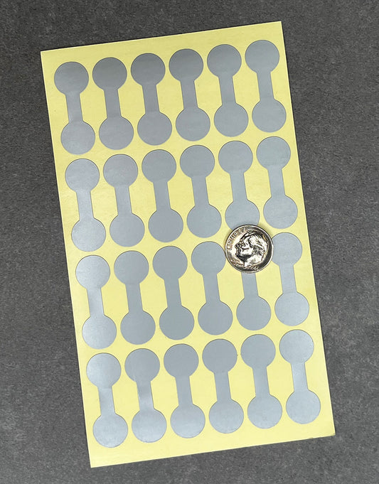 DTA7092 = Silver Dumbbell Tags 1-3/8'' x 1/2'' (Pkg of 1000)