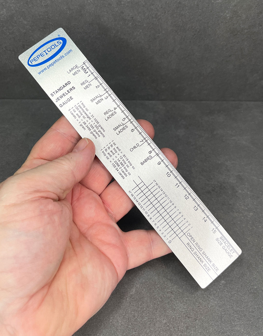 GA819 = Standard Jeweler's Gauge Ruler Ring & Bracelet Sizing Tool