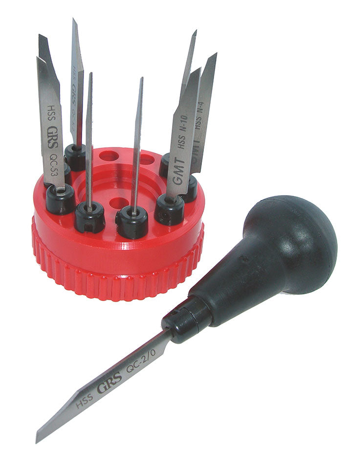 GR2000 = GRS Graver Kit with 9 Gravers and Quickchange Handle