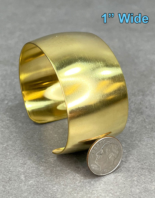 MSBR1014 = Brass Bracelet Cuff Domed 1'' Wide