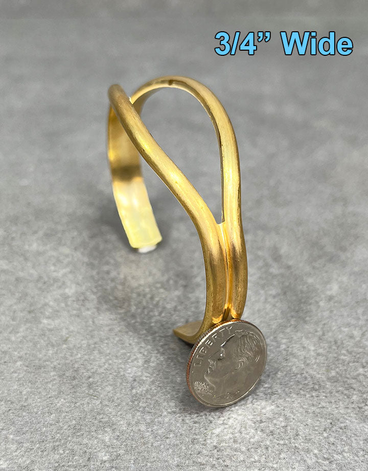 MSBR1039 = Brass Bracelet Cuff Open Eye 2'' x 3/4'' Wide