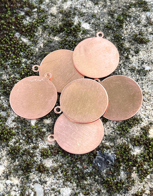MSC11524 = COPPER SHAPE - ROUND with RING 24ga 3/4'' (Pkg of 6)