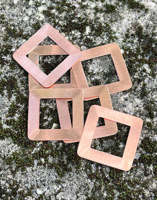 MSC30824 = COPPER SHAPE - SQUARE WASHER 24ga 1-1/8'' x11/16'' ID (Pkg of 6)