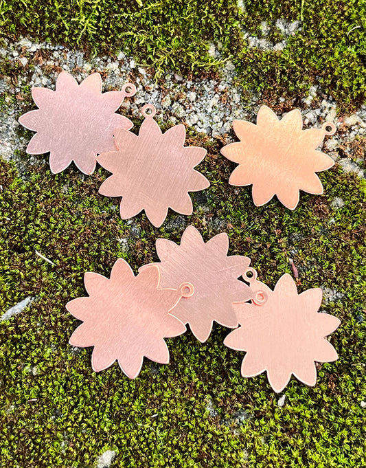 MSC40924 = COPPER SHAPE - FLOWER with RING 24ga 1'' (Pkg of 6)