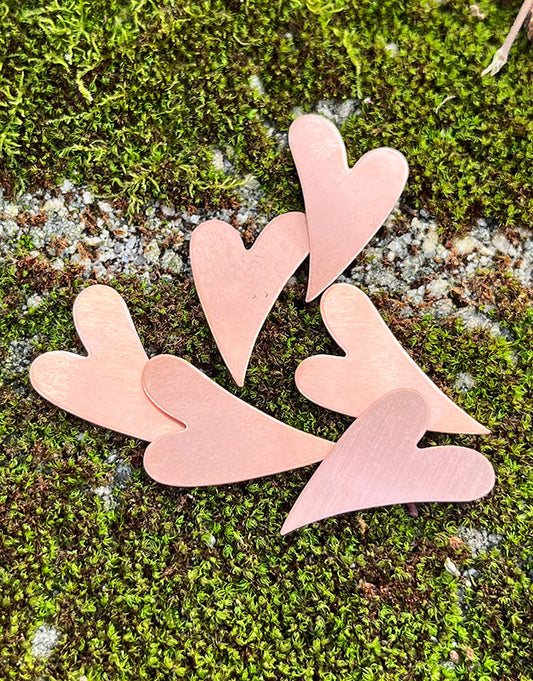MSC42724 = COPPER SHAPE - HEART 24ga 1'' x 5/8'' (Pkg of 6)