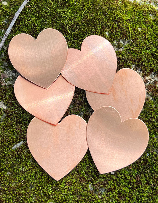 MSC43124 = COPPER SHAPE - HEART 1-3/8'' x 1-1/2'' 24ga (Pkg of 6)