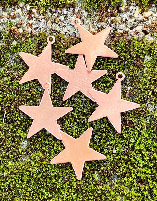 MSC53024 = COPPER SHAPE - STAR with RING 24ga 7/8'' (Pkg of 6)