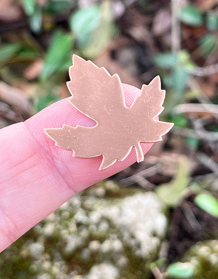 MSC55224 = COPPER SHAPE - LEAF MAPLE 24ga 29mm x 28mm (Pkg of 6)