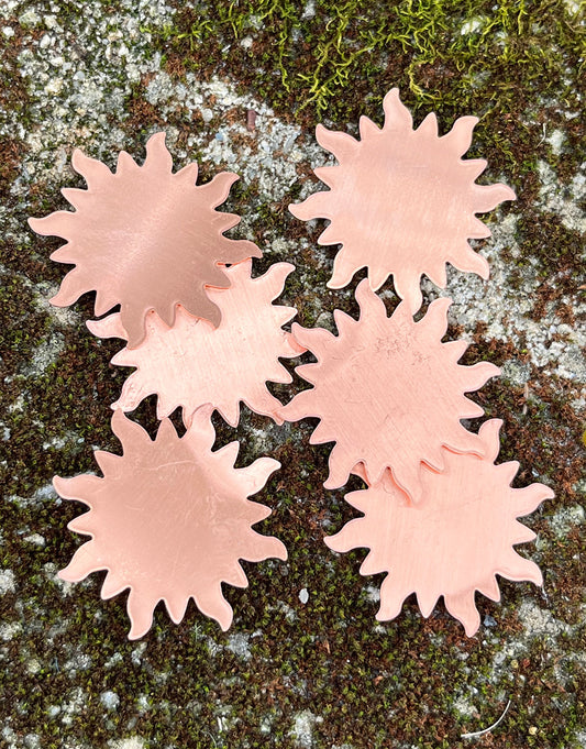 MSC58024 = COPPER SHAPE - SUNBURST 24ga 1-1/4'' (Pkg of 6)