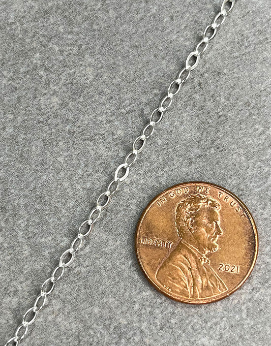 OFcable2.4 = Sterling 2.4mm Oval Flat Cable Necklace