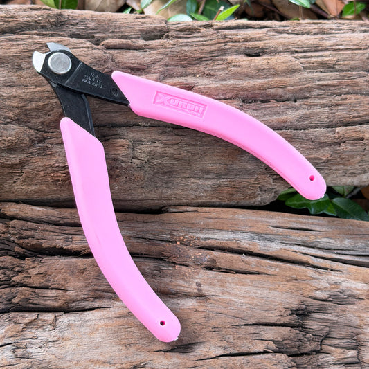 PL42194P = Xuron Hard Wire Cutter with Tapered Head with Pink Handles