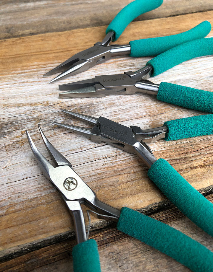 PL6093 = Baby Wubbers Quad Set - 4 Pliers in Wood Stand