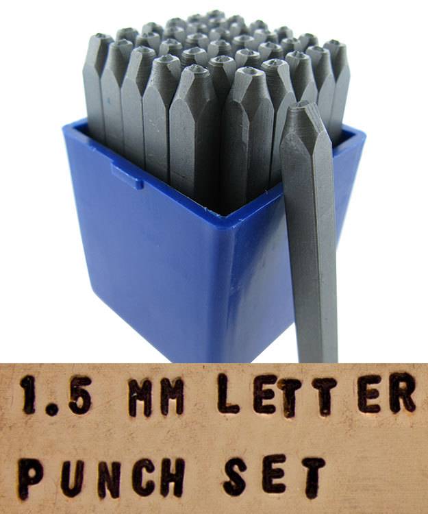 PN954 = Letter Punch Set 0 thru 9 and A thru Z with ''&'' Symbol 1.5mm Imprint