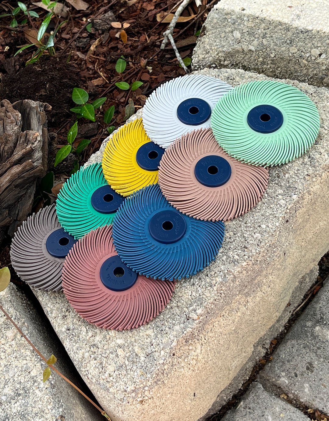 ST250X = 3" Sunburst 3-Ply Mounted Radial Discs
