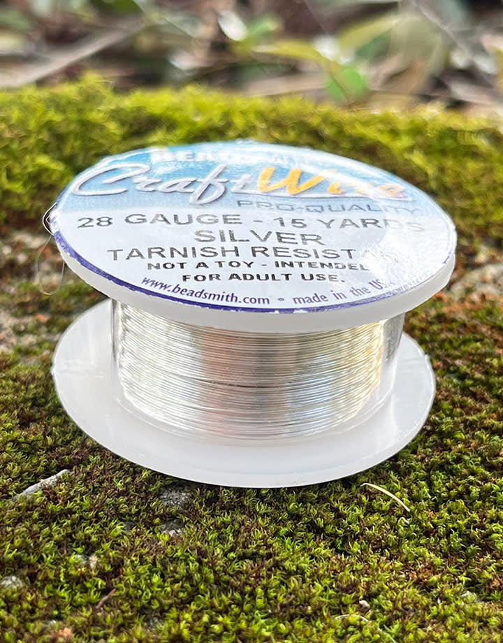 WR6728S = CRAFT WIRE TARNISH RESISTANT SILVER ROUND WIRE 28ga 15 YARDS