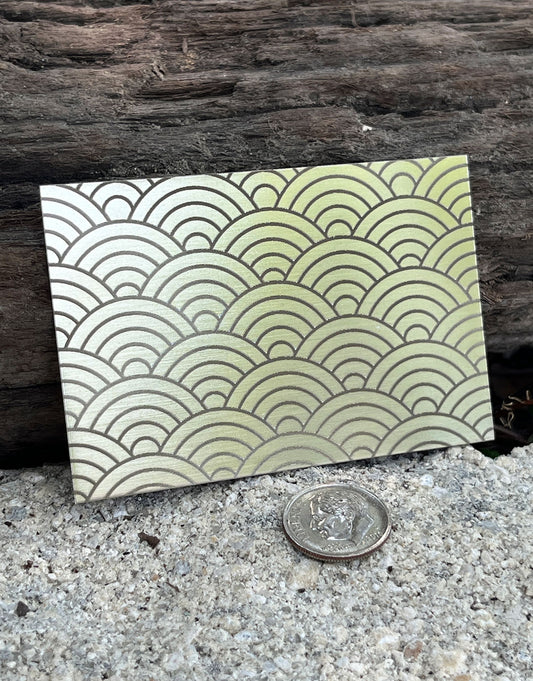 XLP0006 = Art Deco Arch Laser Engraved Metal Sheet 3x2" = Textured Jewelry Blank = Copper, Brass & More
