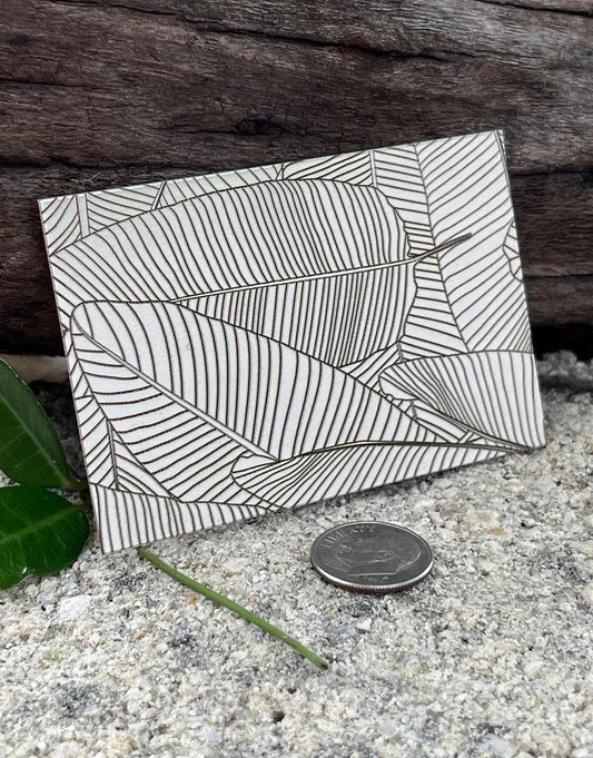 XLP0022 = Palm Leaves Laser Engraved Metal Sheet 3x2" = Textured Jewelry Blank = Copper, Brass & More
