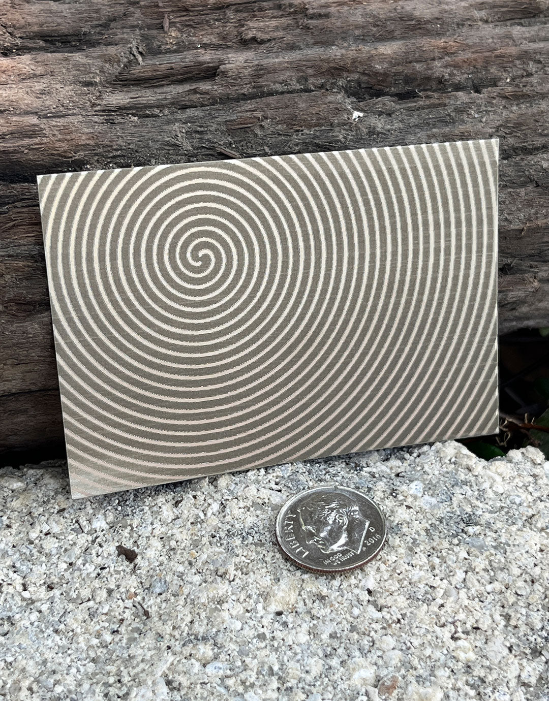 XLP0023 = Hypnosis Laser Engraved Metal Sheet 3x2" = Textured Jewelry Blank = Copper, Brass & More