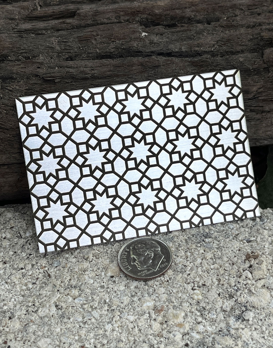 XLP0037 = Arabic 2 Laser Engraved Metal Sheet 3x2" = Textured Jewelry Blank = Copper, Brass & More