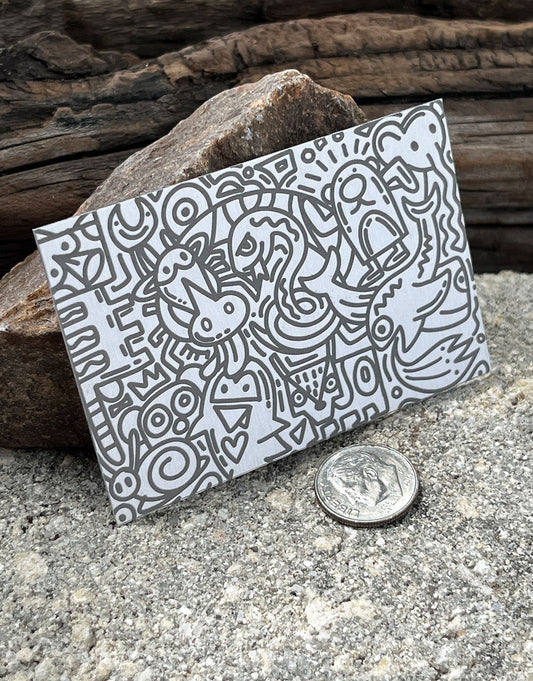 XLP0049 = Graffiti Laser Engraved Metal Sheet 3x2" = Textured Jewelry Blank = Copper, Brass & More