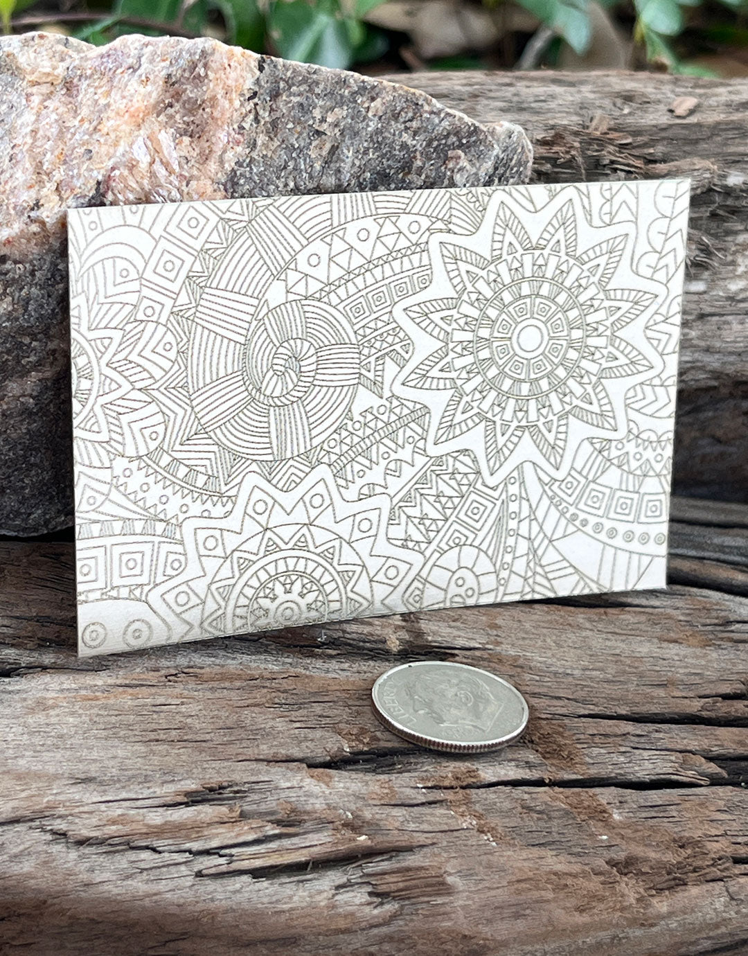 XLP0061 = Boho Burst Laser Engraved Metal Sheet 3x2" = Textured Jewelry Blank = Copper, Brass & More