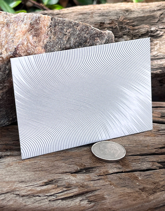 XLP0073 = Abstract Curves Laser Engraved Metal Sheet 3x2" = Textured Jewelry Blank = Copper, Brass & More