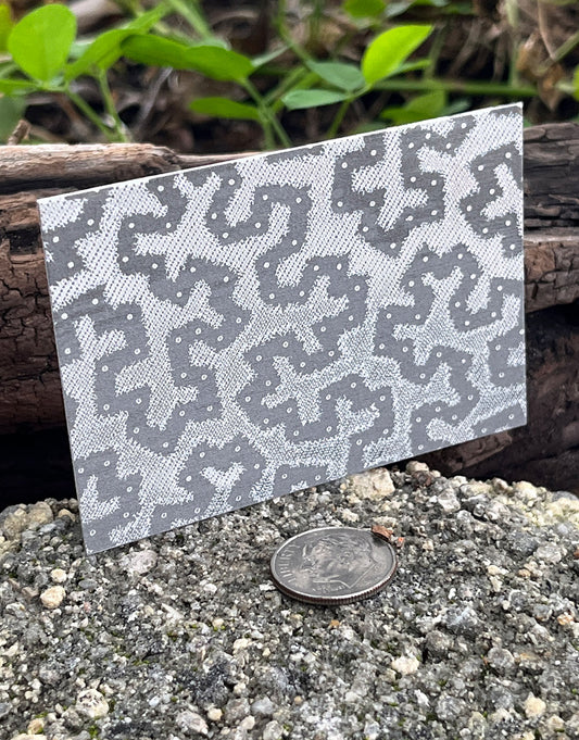 XLP0082 = Alsatian Worm Pattern Laser Engraved Metal Sheet 3x2" = Textured Jewelry Blank = Copper, Brass & More
