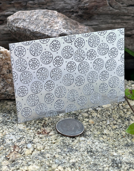 XLP0124 = Candies Laser Engraved Metal Sheet 3x2" = Textured Jewelry Blank = Copper, Brass & More