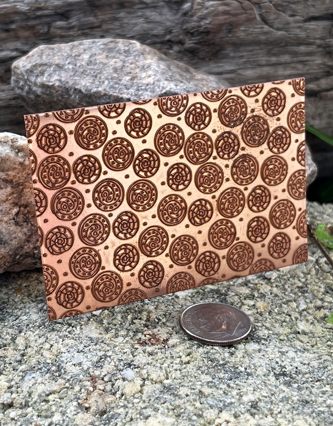 XLP0124 = Candies Laser Engraved Metal Sheet 3x2" = Textured Jewelry Blank = Copper, Brass & More