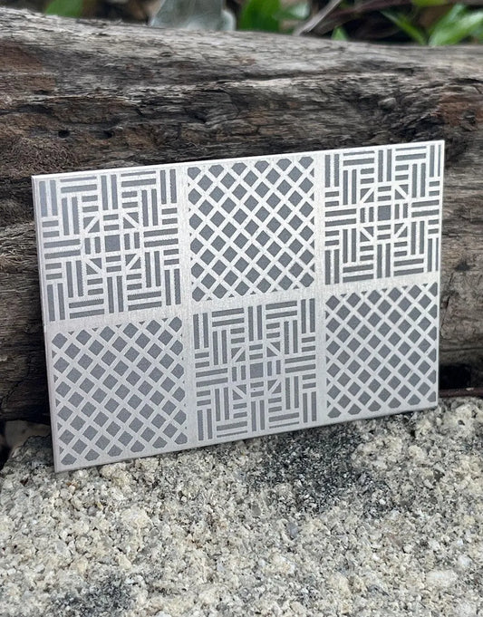XLP0137 = Wall Panels Laser Engraved Metal Sheet 3x2" = Textured Jewelry Blank = Copper, Brass & More