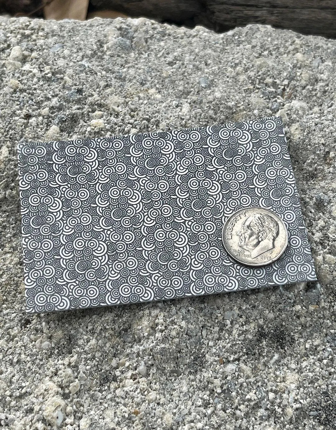 XLP0138 = Deco Bubbles Laser Engraved Metal Sheet 3x2" = Textured Jewelry Blank = Copper, Brass & More