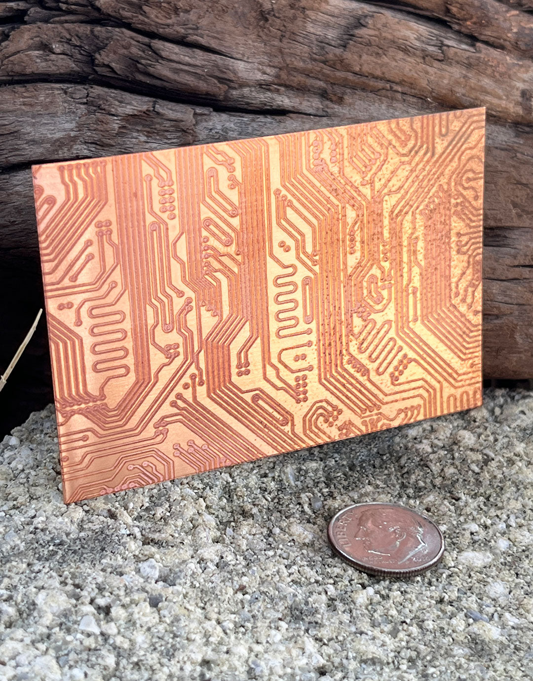 XLP0177 = Motherboard Laser Engraved Metal Sheet 3x2" = Textured Jewelry Blank = Copper, Brass & More