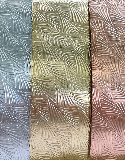 XSP39XX = Textured Sheet (Tropical Fern) 2" x 6" **Choose Metal**