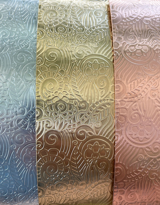 XSP43XX = Textured Sheet (Paisley Garden) 2" x 6" **Choose Metal**
