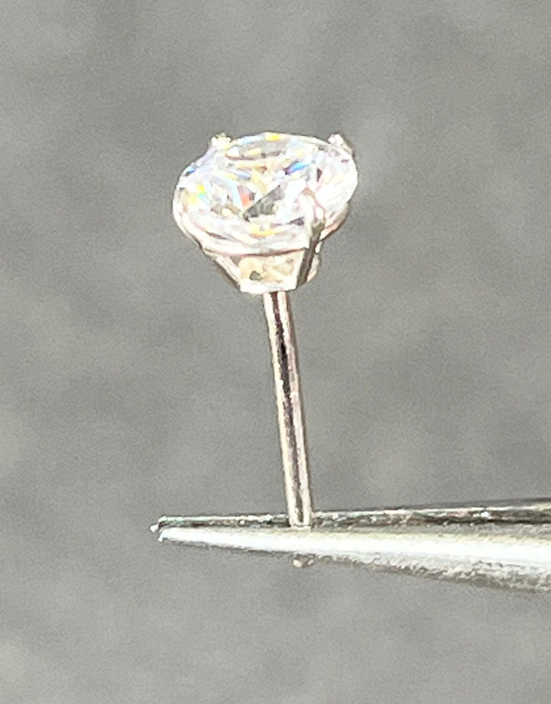 103S-5.0CZ = Sterling Cast Earring 4 Prong with 5mm CZs (Pair) Martini Glass Style