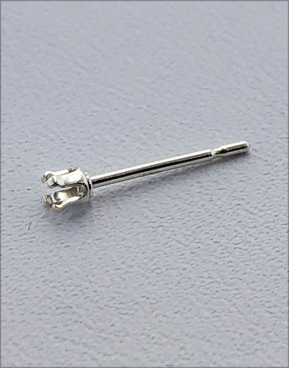 110S = Sterling Silver Snap-in Earring 4 Prong Round (Pkg of 10)