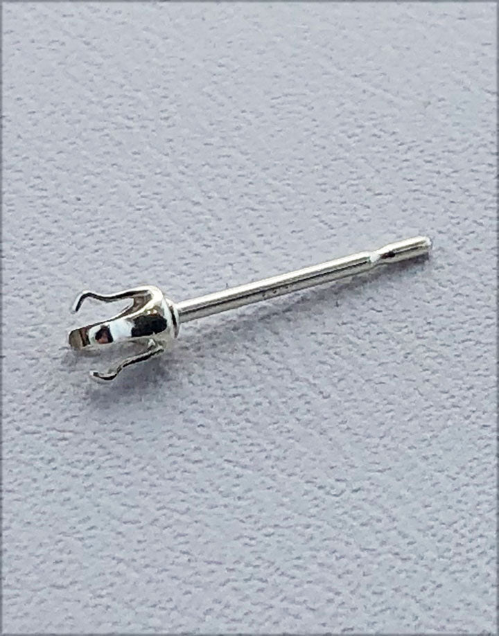 110S = Sterling Silver Snap-in Earring 4 Prong Round (Pkg of 10)