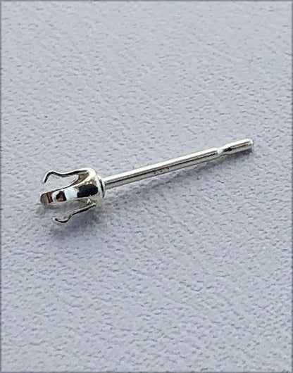 110S = Sterling Silver Snap-in Earring 4 Prong Round (Pkg of 10)
