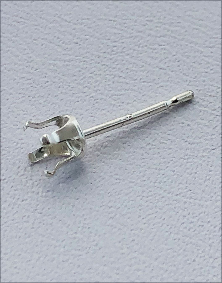 110S = Sterling Silver Snap-in Earring 4 Prong Round (Pkg of 10)