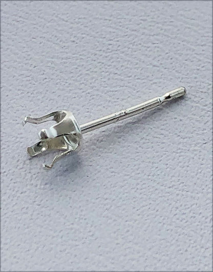 110S = Sterling Silver Snap-in Earring 4 Prong Round (Pkg of 10)