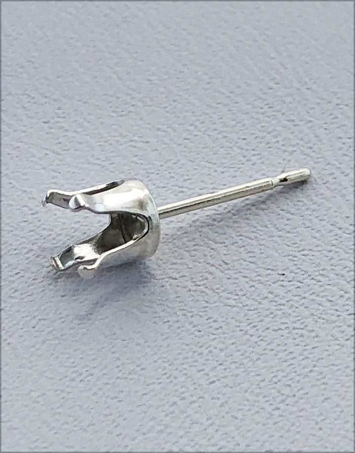 110S = Sterling Silver Snap-in Earring 4 Prong Round (Pkg of 10)