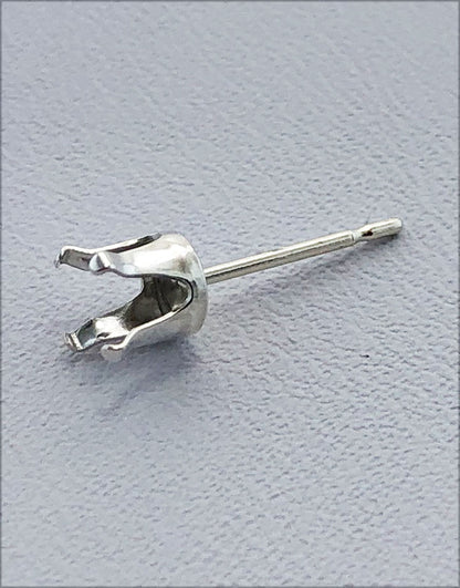 110S = Sterling Silver Snap-in Earring 4 Prong Round (Pkg of 10)