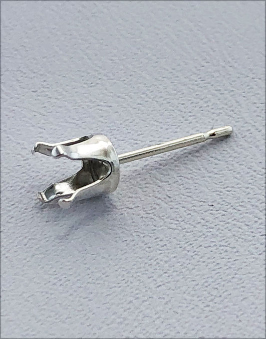 110S = Sterling Silver Snap-in Earring 4 Prong Round (Pkg of 10)