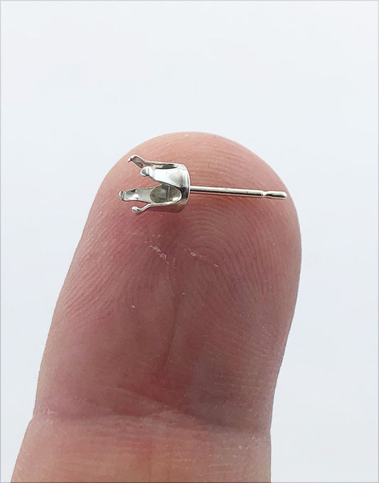 110S = Sterling Silver Snap-in Earring 4 Prong Round (Pkg of 10)