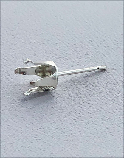 110S = Sterling Silver Snap-in Earring 4 Prong Round (Pkg of 10)