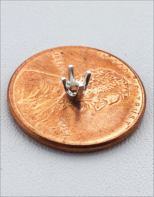 120S-X = Sterling Silver 4 Prong Round Heads