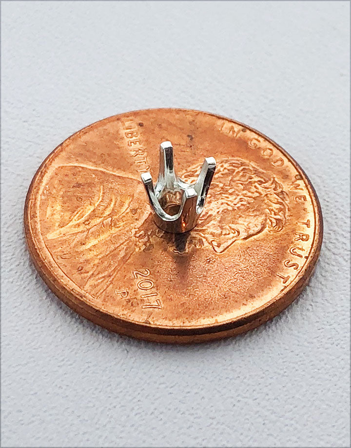 120S-X = Sterling Silver 4 Prong Round Heads