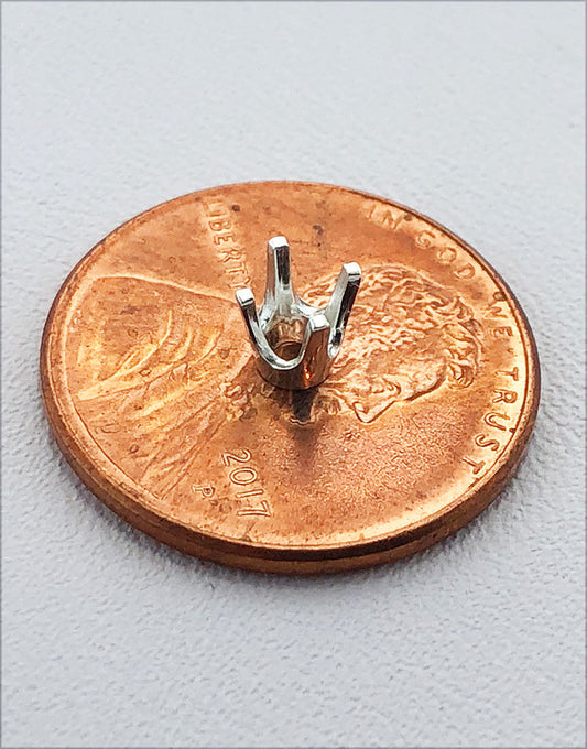 120S-X = Sterling Silver 4 Prong Round Heads