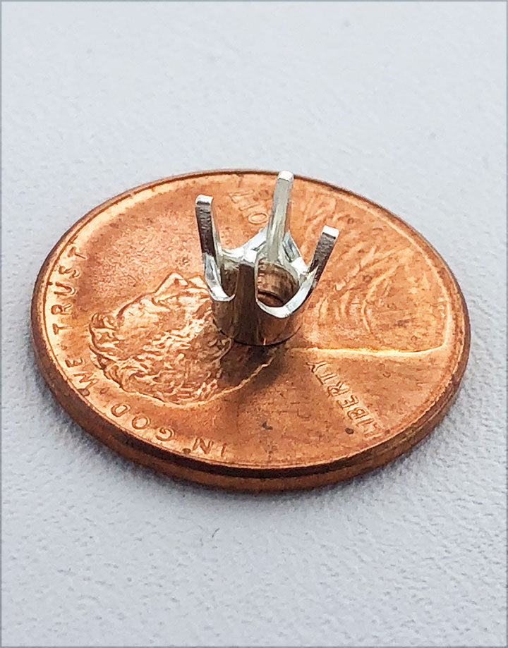 120S-X = Sterling Silver 4 Prong Round Heads