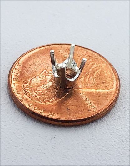 120S-X = Sterling Silver 4 Prong Round Heads